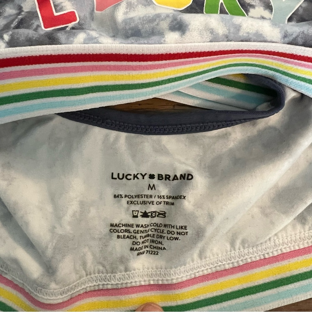 Lucky brand Rainbow white and Tie-Dye set of 2  Sports Bras pull on easy style - Picture 3 of 4